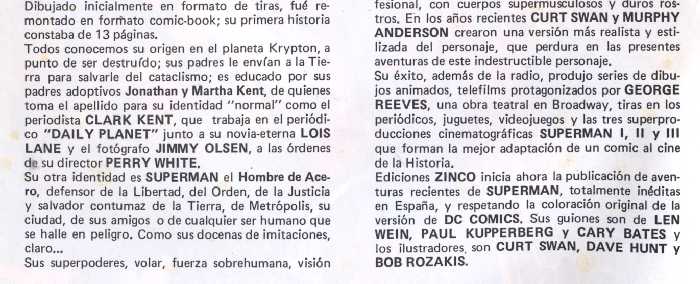 PRESENTACION DE SUPERMAN DE EDICIONES ZINCO
